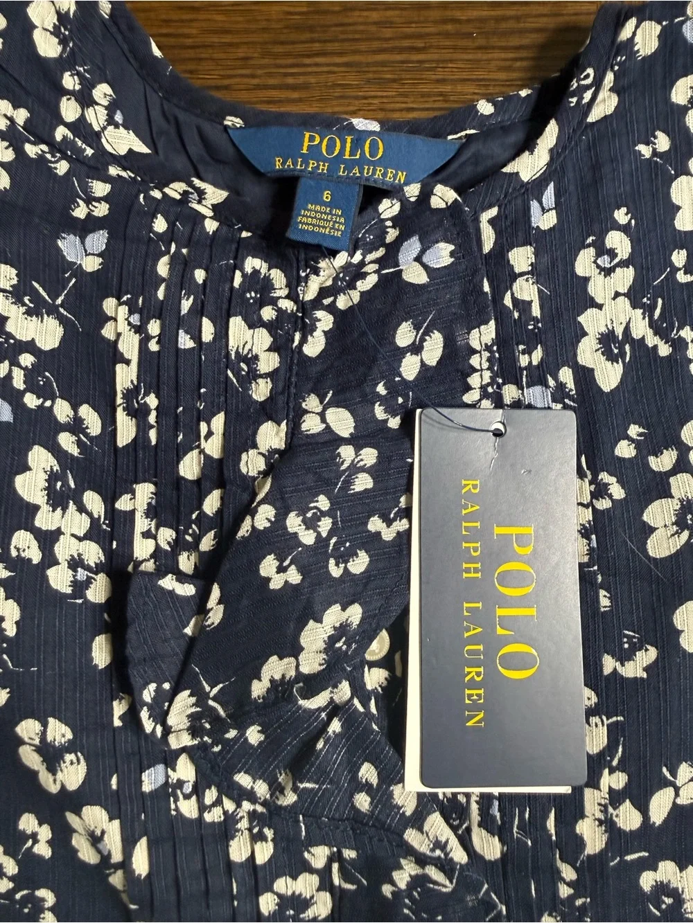 NWT Polo Ralph Lauren Navy Blue Floral Sundress Girls size 6T